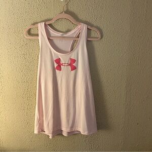 Under Armour Loose Fit Heat Gear Tank Top Size L Pink Athletic Workout Gym